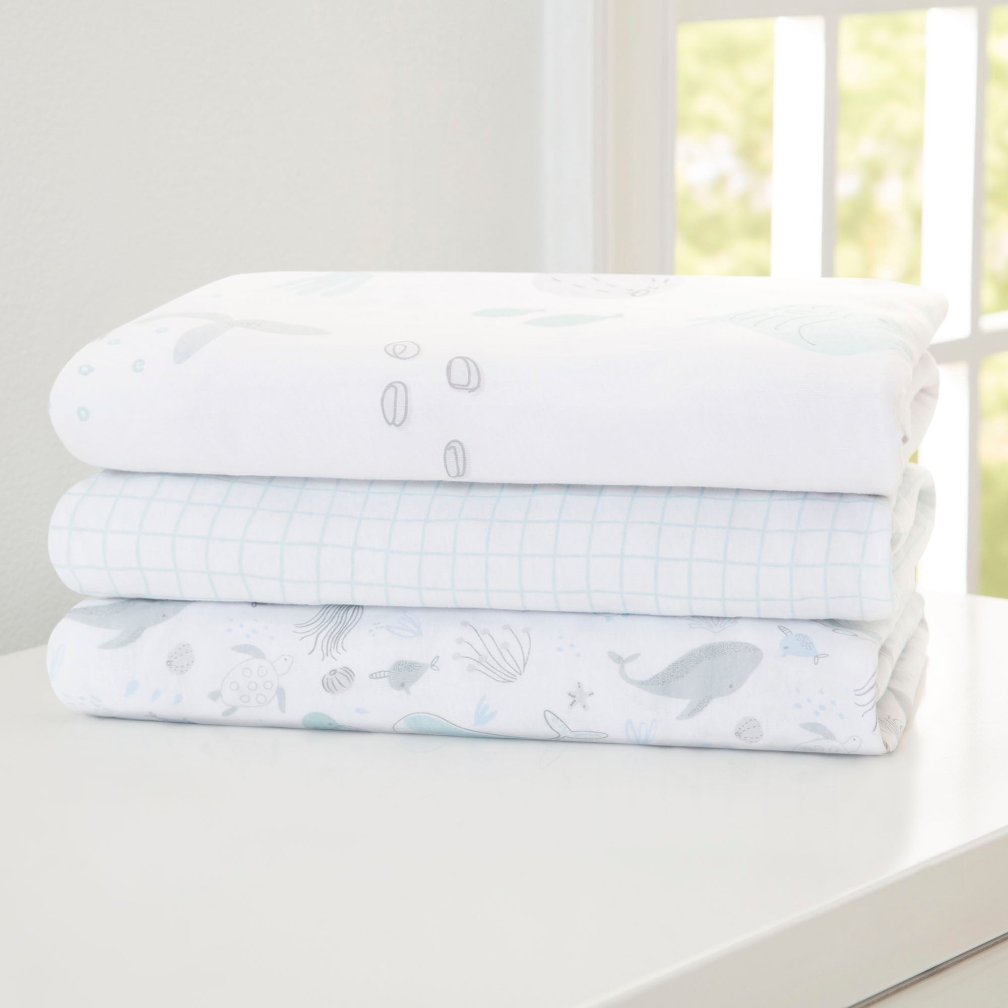 100% Organic Cotton Fitted Crib Sheets - 3 Pack Set | Soft, Breathable & Hypoallergenic Baby Bedding | Perfect for Nursery, Daycare & Travel Cribs