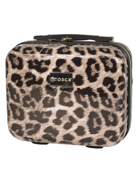 Tosca Hard Beauty Cosmetic Case - Leopard Print Travel Makeup Organizer for Women | Perfect for Travel, Home & Salon Use
