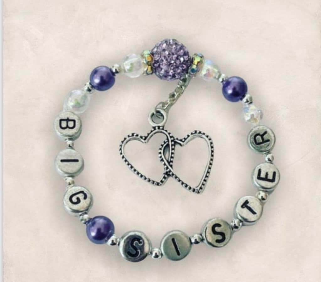 Purple Crystal Shamballa Bracelet for Sister - Gift for Women & Adults