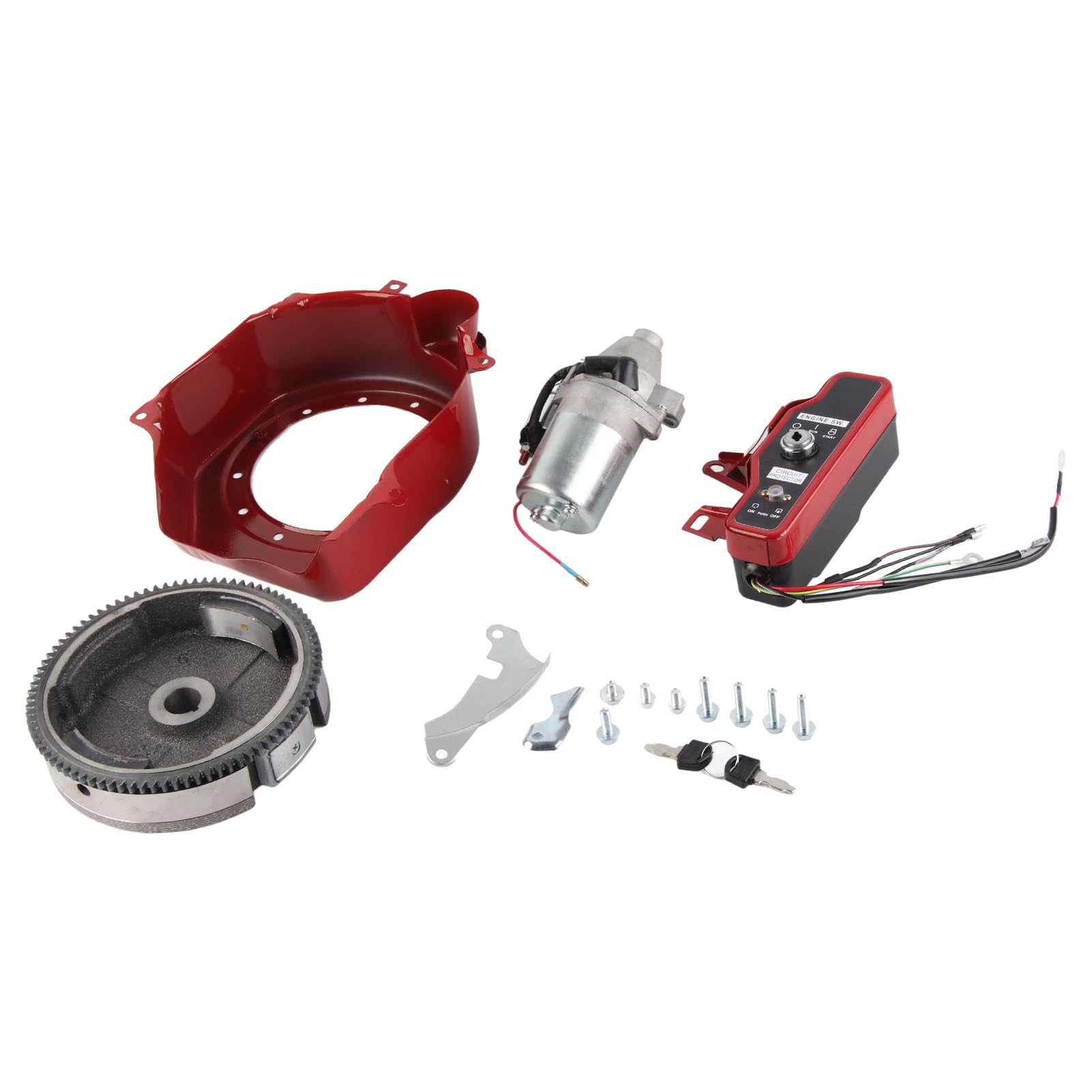 Electric Start Kit Starter Motor & Flywheel Switch for Honda GX160 5.5HP & GX200 Engines - Perfect for Small Engine Repairs, Lawn Mowers, and Power Equipment