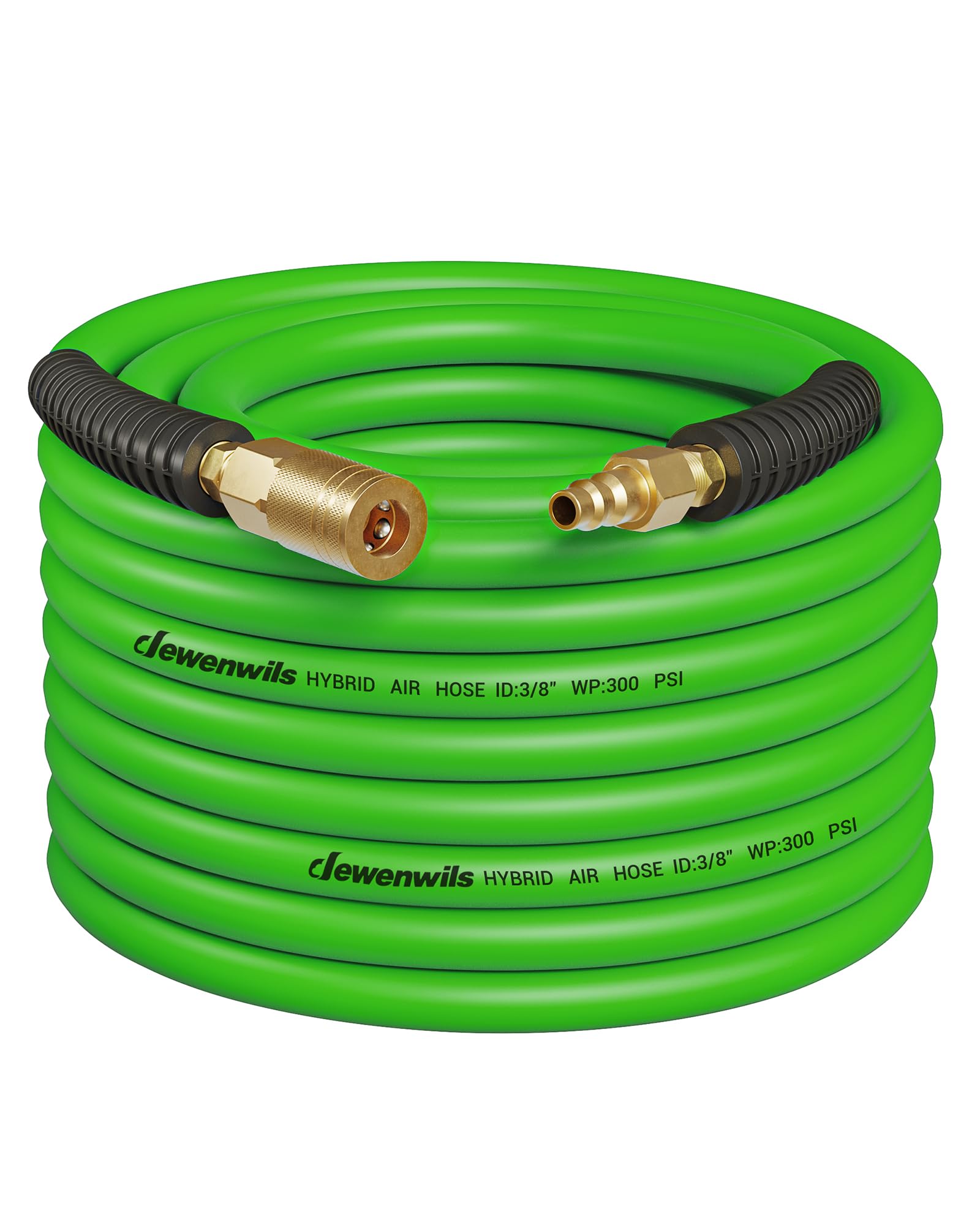 **DEWENWILS 3/8 Inch x 50FT Hybrid Air Hose 300 PSI – Heavy Duty Air Compressor Hose with 1/4
