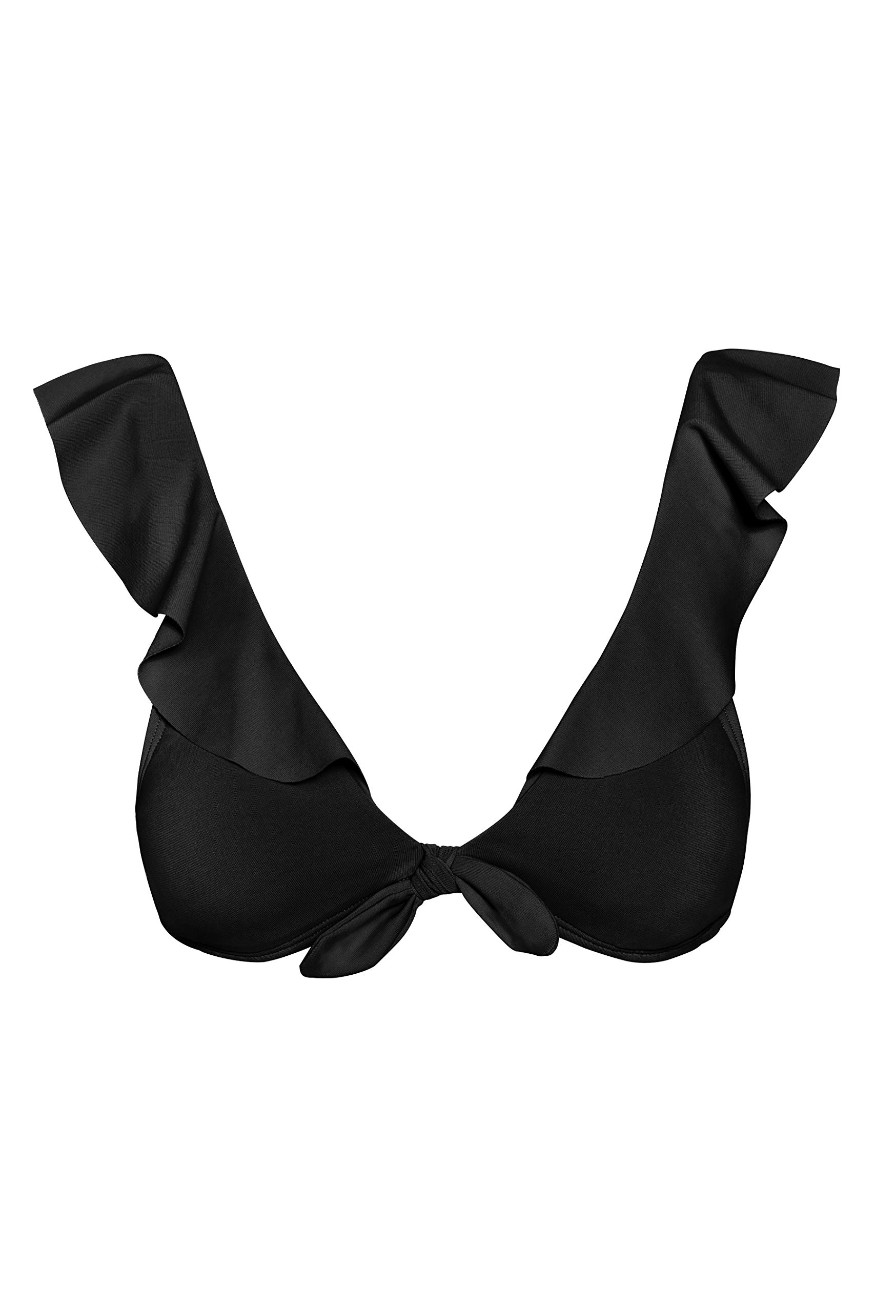 Robin Piccone Women's Ava Ruffle Bikini Top - Sexy Swimwear for Beach & Pool - Perfect for Summer Vacation & Tropical Getaways