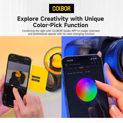COLBOR W100R Portable RGB LED Monolight - Professional Photography Lighting for Studio, YouTube Videos & Live Streaming - Compact & Powerful Continuous Light for Content Creators