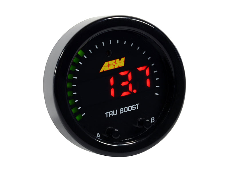 AEM X Series Tru Boost Controller Gauge with Boost Control Solenoid - 80PSIg Internal MAP Sensor - Performance Upgrade for Turbocharged Cars & Racing Vehicles