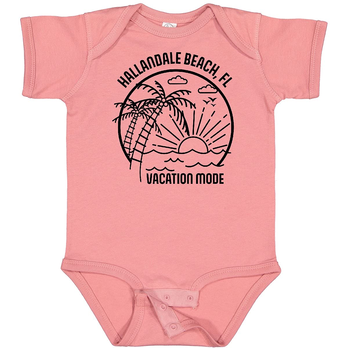 Inktastic Summer Vacation Mode Hallandale Beach Florida Baby Bodysuit - Cute Florida-Themed Outfit for Beach Trips & Family Photos