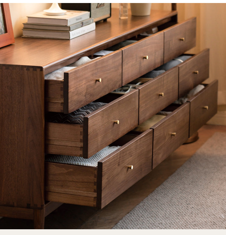 Solid Black Walnut & Oak Wood Drawer - Modern Porch Cabinet for Outdoor Storage & Entryway Organization | Perfect for Patio, Deck, and Garden Decor