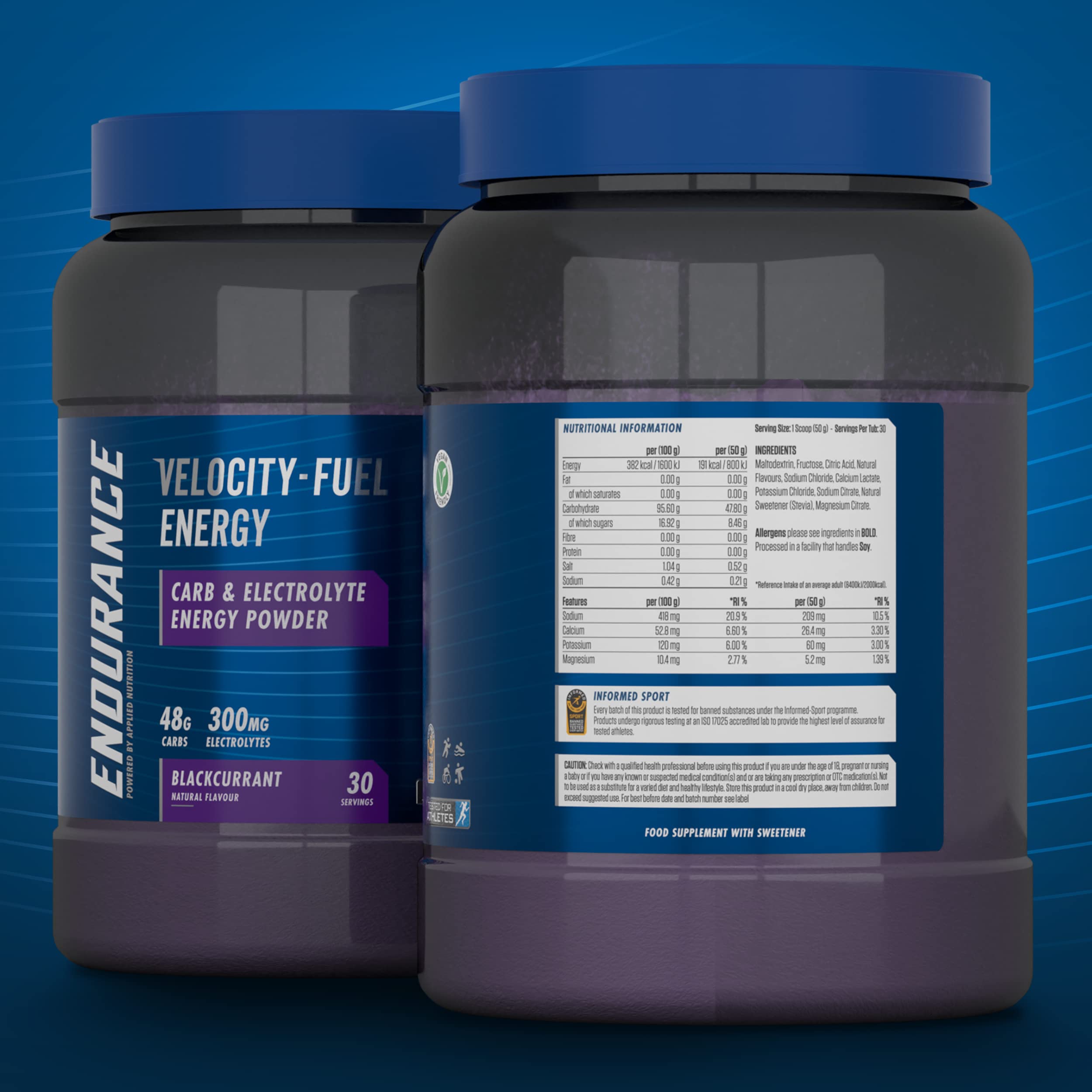 Endurance Energy Blackcurrant Sports Drink Powder - 1500g for Athletes & Workout Recovery | Great for Gym, Running & Endurance Training