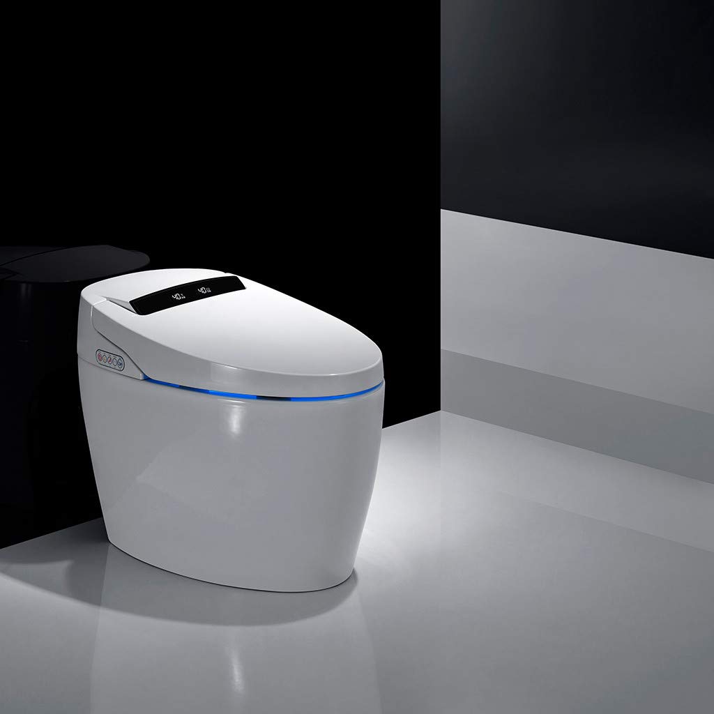 Premium Smart Bidet Toilet Seat - Heated Elongated White Seat with Warm Air Dryer & Temperature Control for Ultimate Comfort | Perfect for Modern Bathrooms, Elderly Care & Luxury Home Upgrades