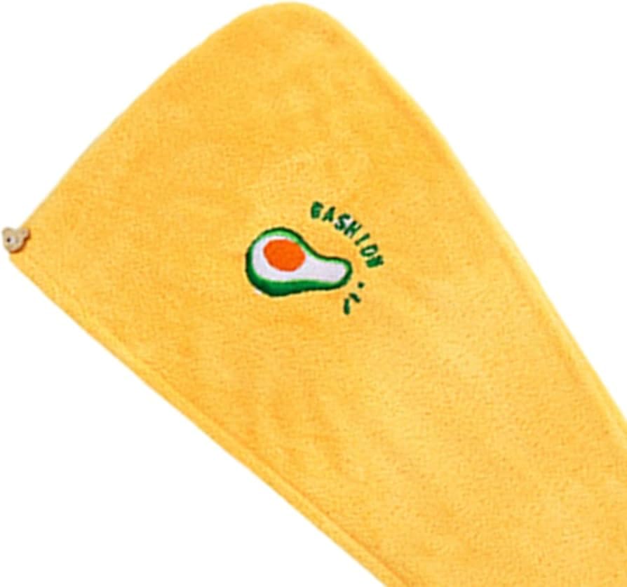 Super Absorbent Microfiber Hair Towel Wrap for Women - Quick Dry Hair Turban, Lightweight & Soft Head Towel (Yellow) - Perfect for Post-Shower, Gym, Swimming & Travel