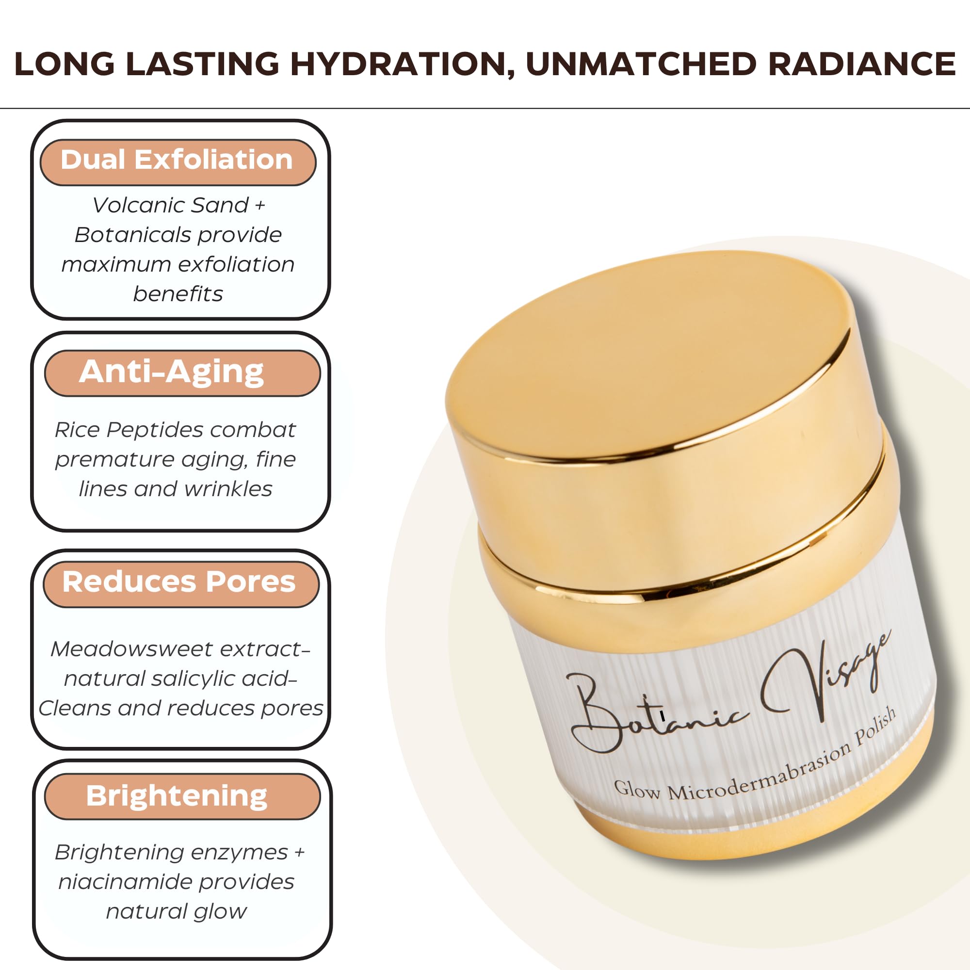Glow Microdermabrasion Polish - Anti-Aging Face Scrub with Natural Vitamin C, Salicylic Acid & AHAs | Deep Exfoliation for Dull, Dry Skin | Reduces Pores & Wrinkles | Achieve Radiant, Smooth Skin | Perfect for Daily Skincare Routine & Spa-Like Glow at Home
