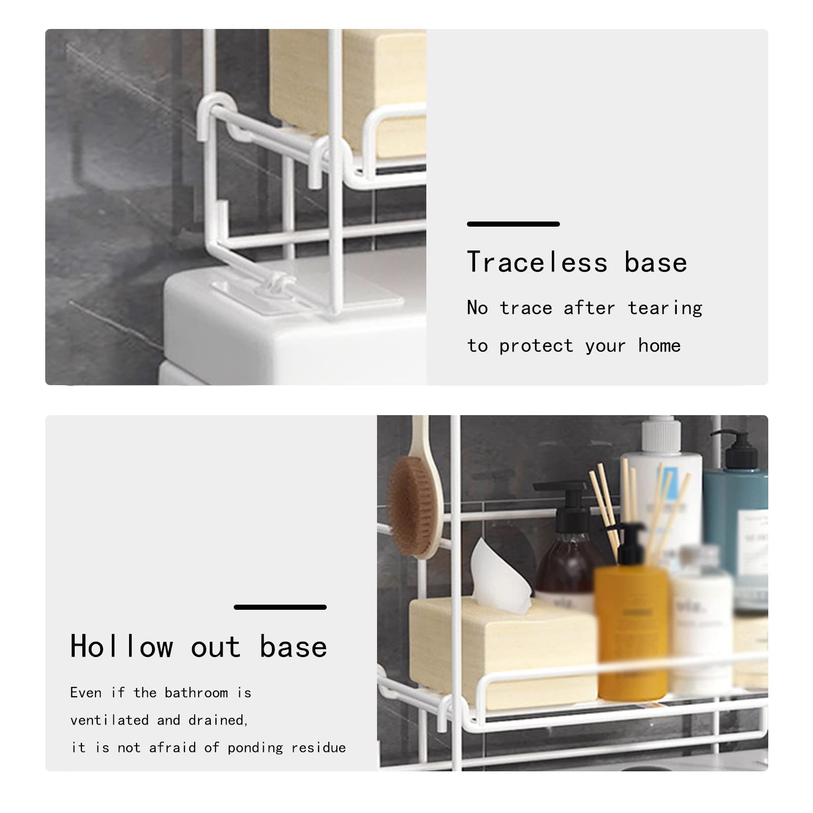 Bathroom Organizer - Over Toilet Storage Cabinet with Paper Holder | No-Drill Wall Mount Design | Space-Saving Bathroom Shelf for Toiletries & Towels | Perfect for Small Bathrooms, Apartments & Powder Rooms