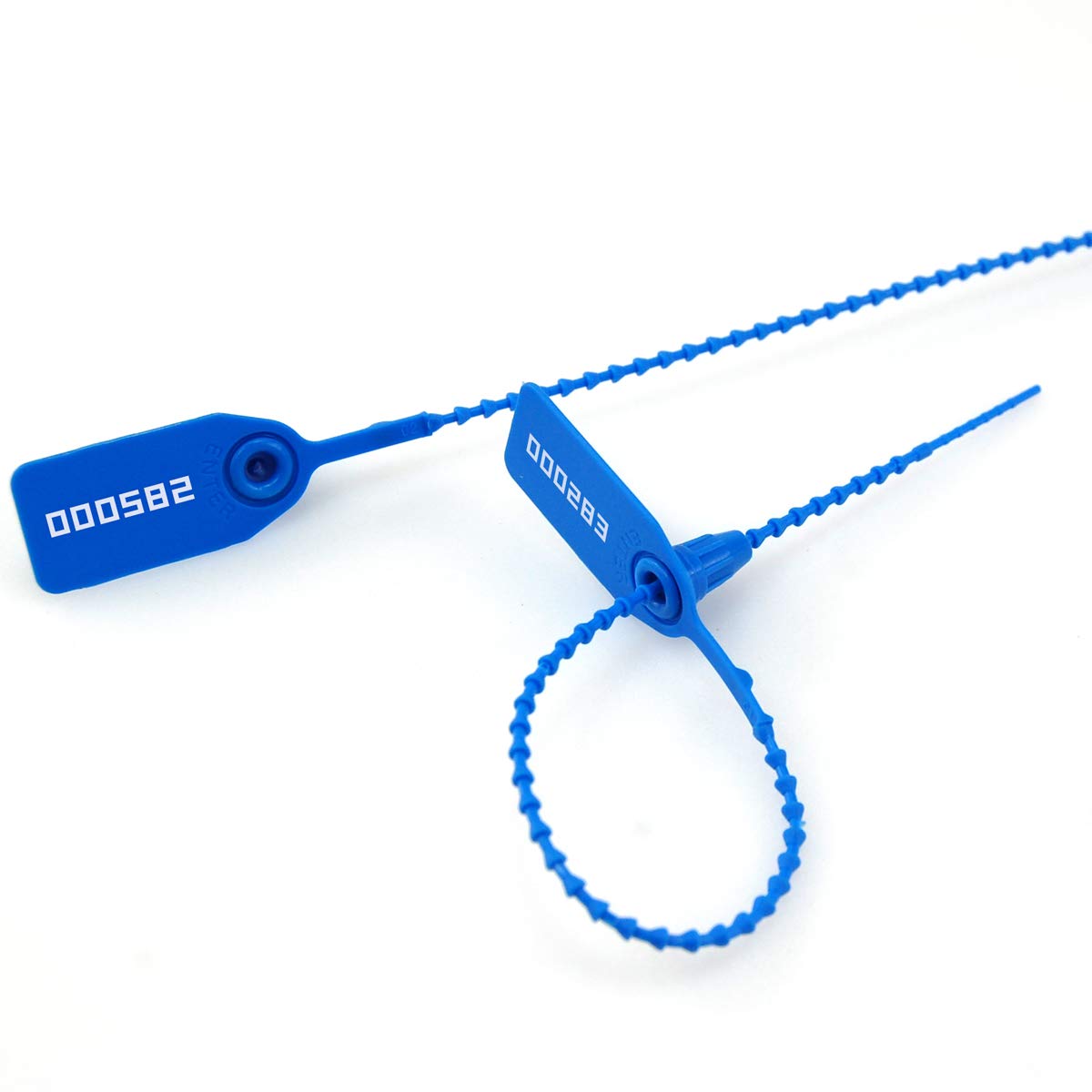 500 PCS Blue Anti-Tamper Security Seal Tags - Numbered Disposable Self-Locking Straps (250mm) for Fire Extinguishers, Shipping Containers & Inventory Control | Tamper-Proof Zip Ties for Safety & Security Management