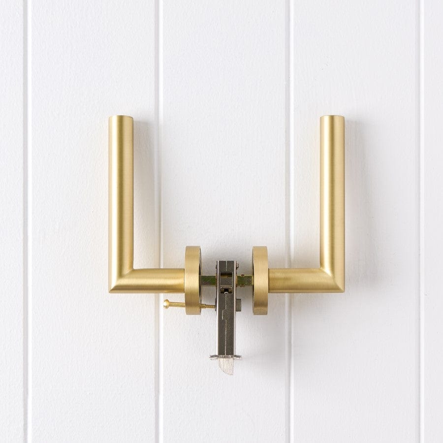 Premium Sydney Door Handle with Lock - Brushed Brass Finish - Secure & Stylish for Home, Office & Commercial Use