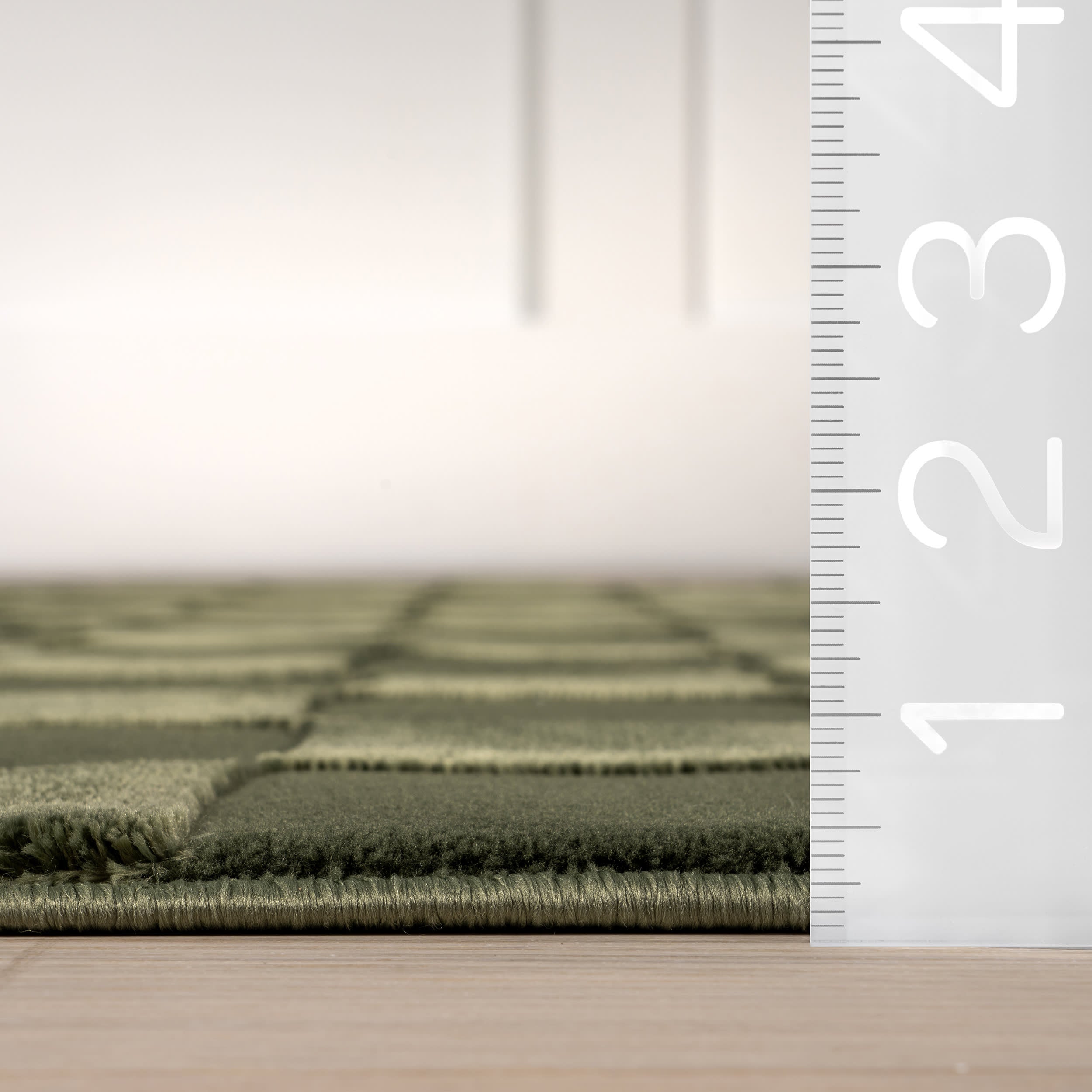 Soft Plush Textured Washable Rug - Green | Non-Slip Living Room Rug for Bedroom, Nursery & Home Decor