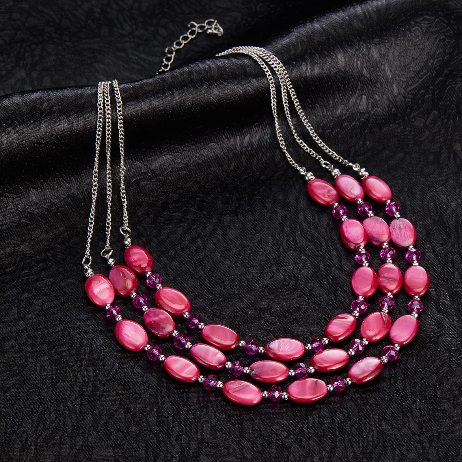 Chunky Layered Beaded Statement Necklace for Women - Multi Strand Boho Fashion Jewelry - Perfect Birthday Gift for Mom, Wife, Sister | Great for Parties, Weddings, Date Nights & Office Wear