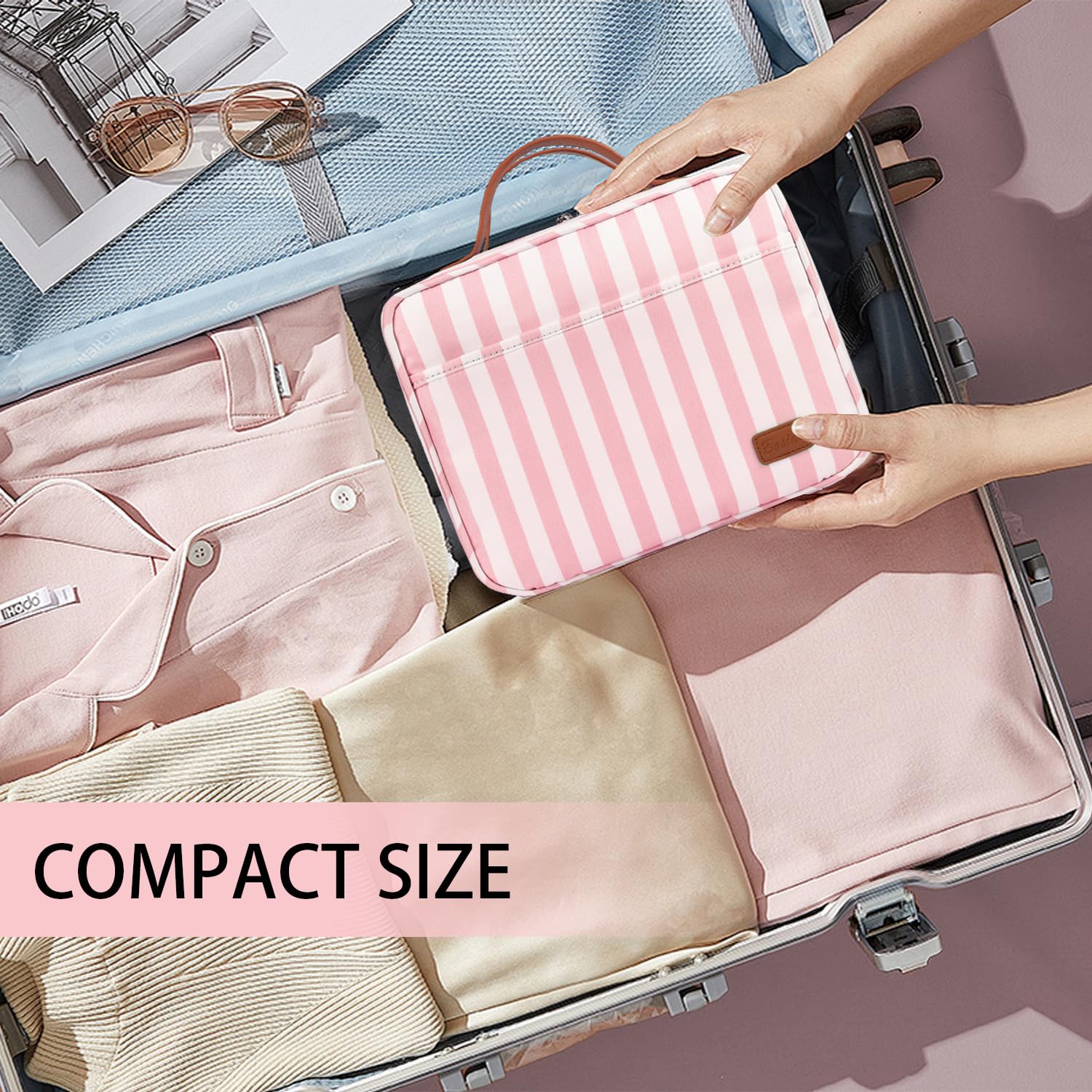 Waterproof Hanging Travel Toiletry Bag for Women - Large Portable Makeup Organizer with Hook for Cosmetics & Essentials | Perfect for Vacation, Camping & Business Trips
