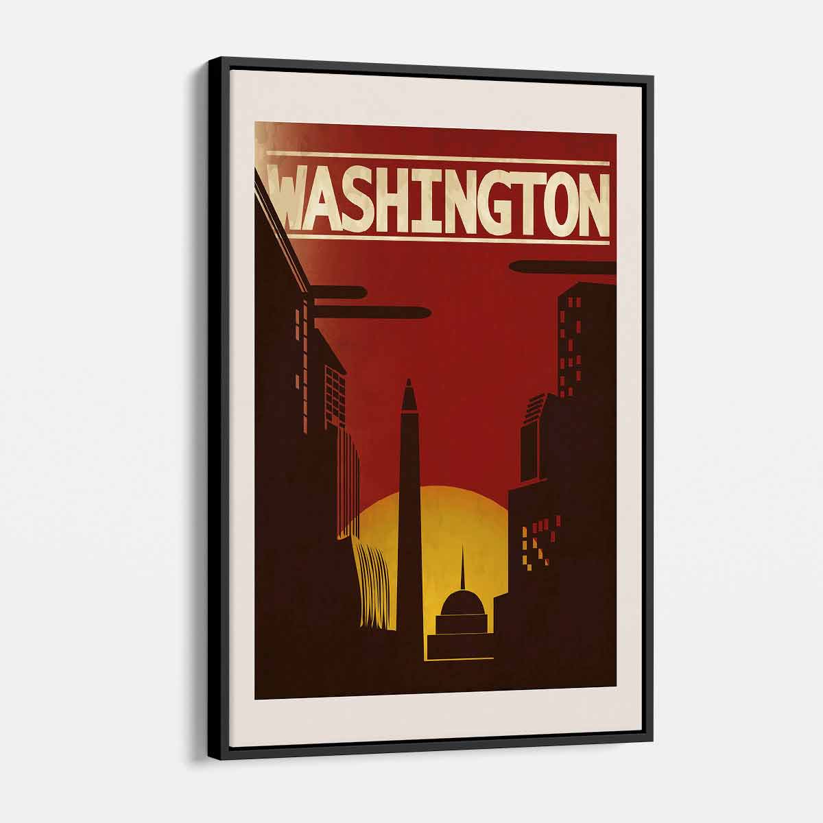 Washington Red Wall Art Canvas - 94 Inch Large Modern Home Decor for Living Room, Bedroom & Office