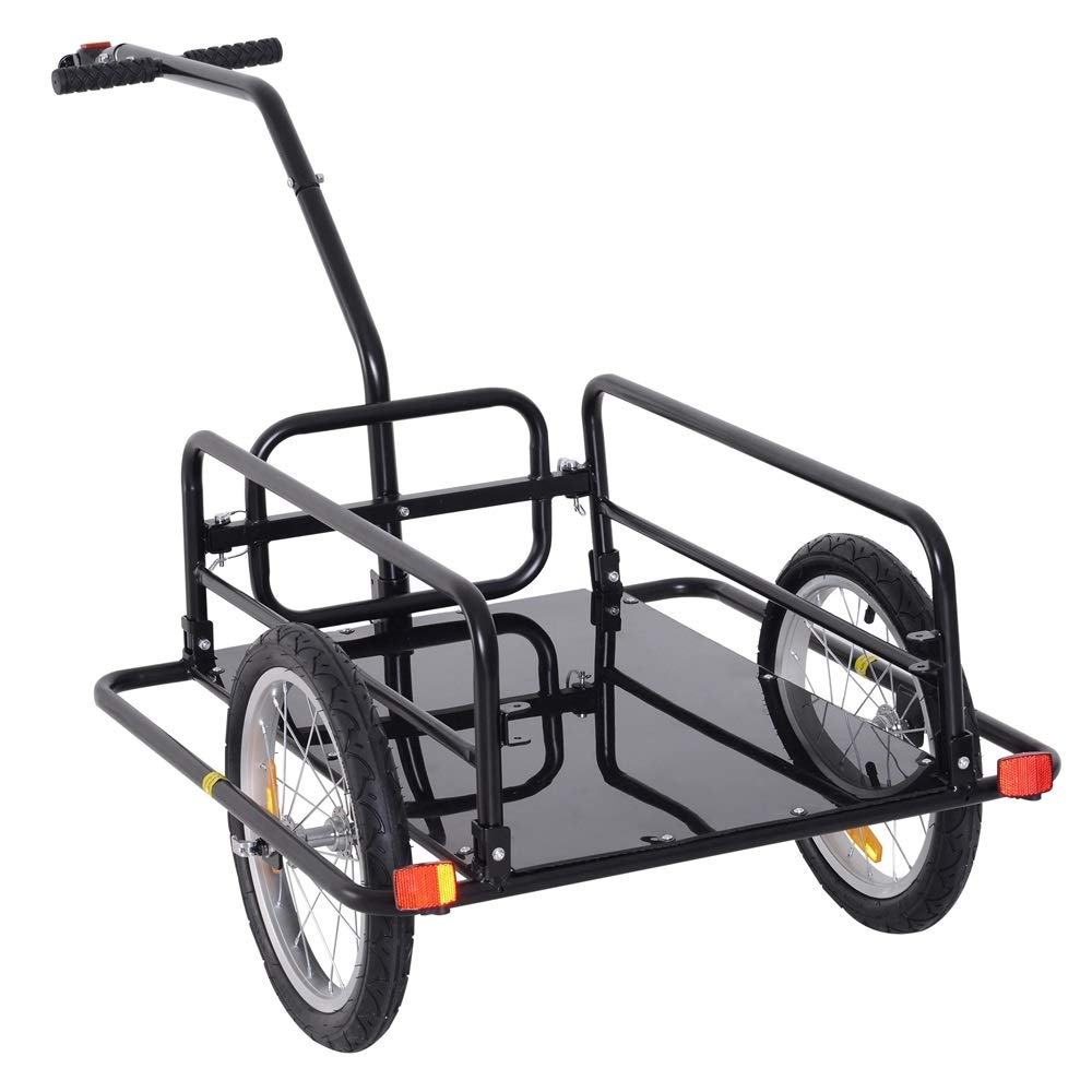 Foldable Bike Cargo Trailer with Seat Post Hitch - Black | Heavy Duty Bicycle Hauler for Groceries, Pets & Camping Gear | Perfect for Urban Commuting & Outdoor Adventures