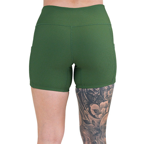 Stylish Ribbed Shorts for Women - Hunter Green | Comfortable & Trendy | Perfect for Summer, Yoga, and Casual Outfits