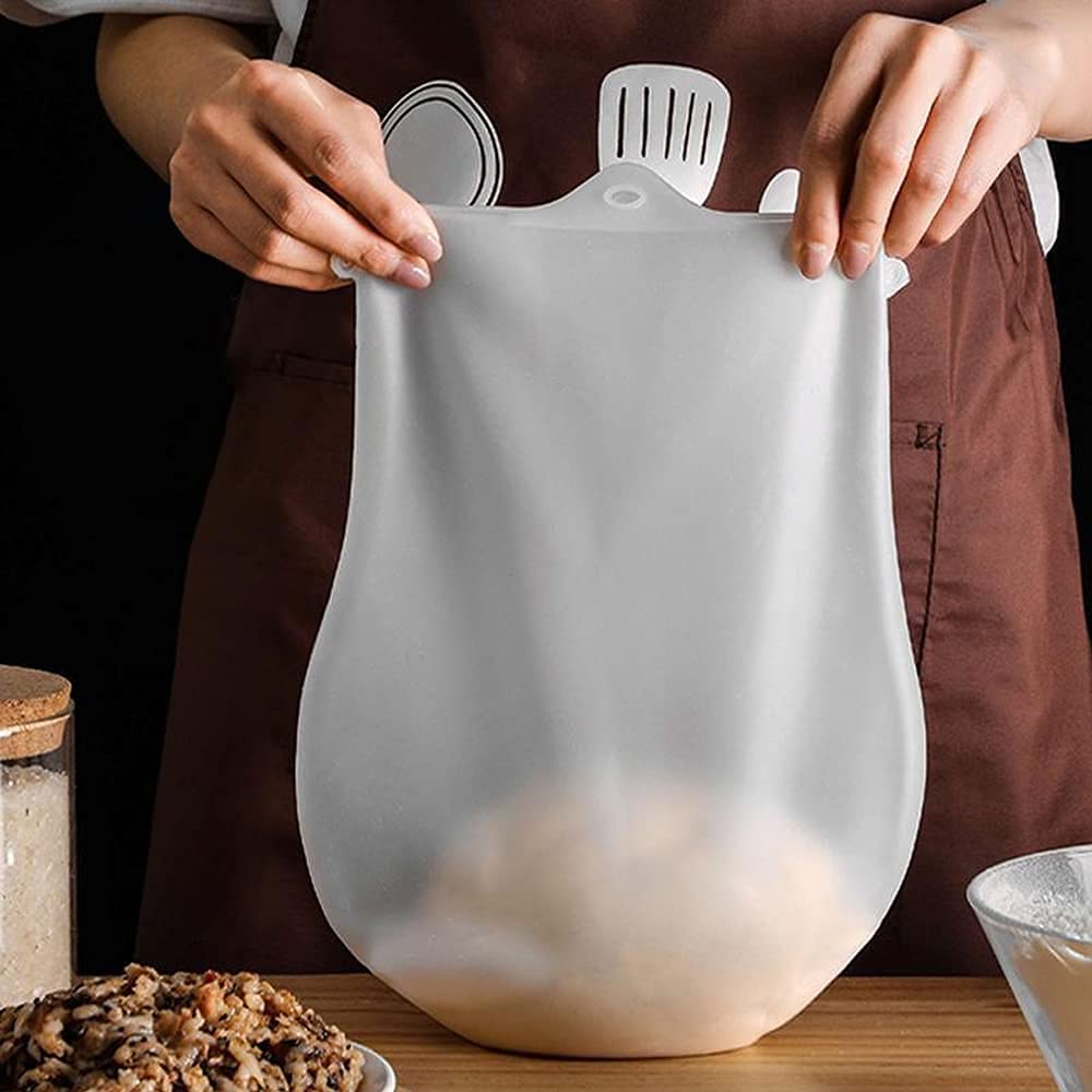 Hinfy Food-Grade Silicone Kneading Bag - Reusable Dough Mixer for Bread, Pastry & Pizza - Flour Mixing & Storage Bag (1 Pack) - Perfect for Home Baking, Meal Prep & Food Preservation