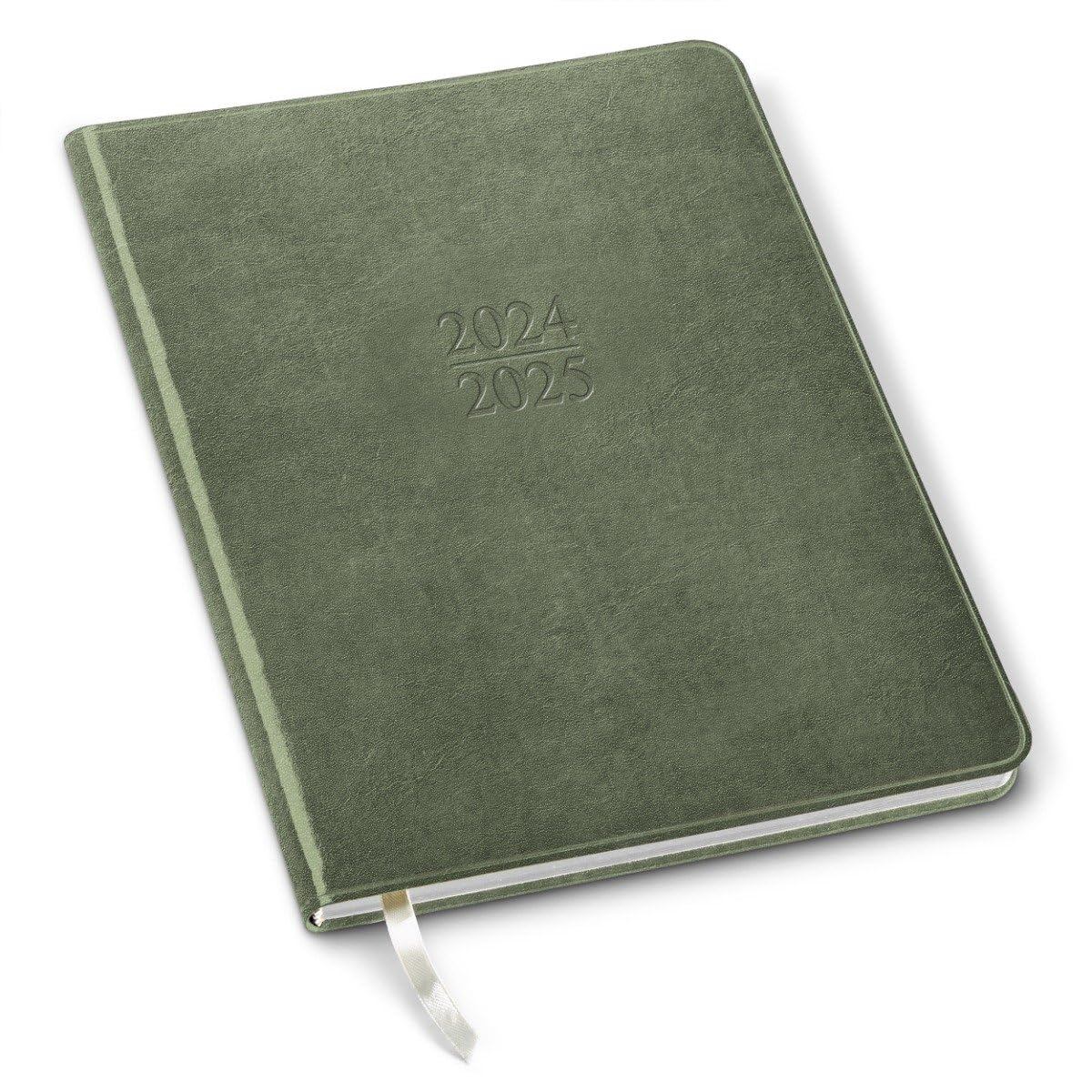 2025 Gallery Leather Family Planner for Moms - Elegant Bound 18-Month Calendar & Notebook with White Page Edges, Acadia Cactus Design, 9x7 Inches - Perfect for Home Organization, School Schedules & Work Planning
