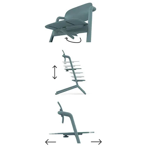 Lemo 2 High Chair for Babies & Toddlers - Adjustable, Foldable Stone Blue Baby Feeding Seat with Safety Harness - Perfect for Dining, Weaning & Home Use