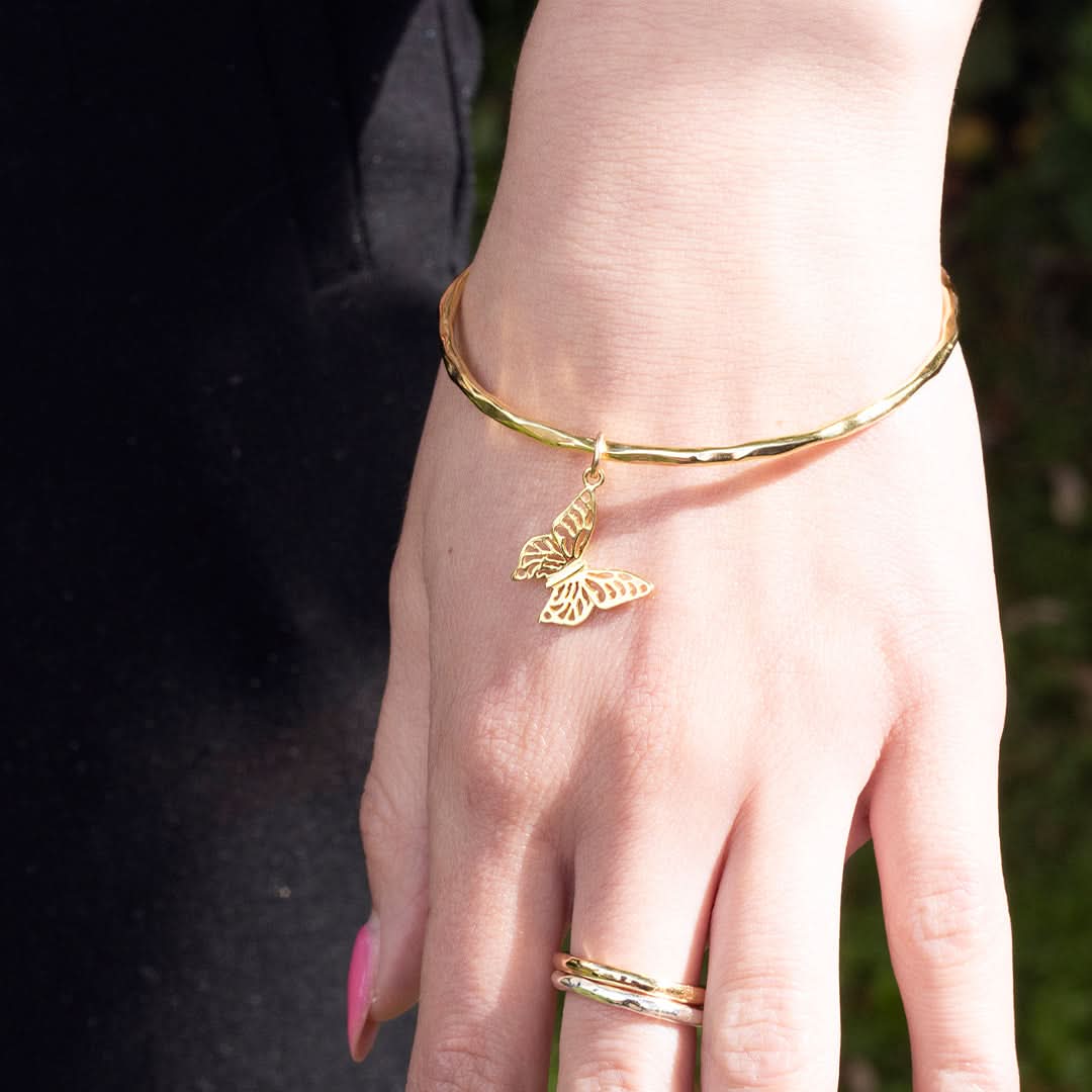 Elegant Gold Butterfly Bangle Bracelet for Women - Perfect for Parties, Weddings & Everyday Wear