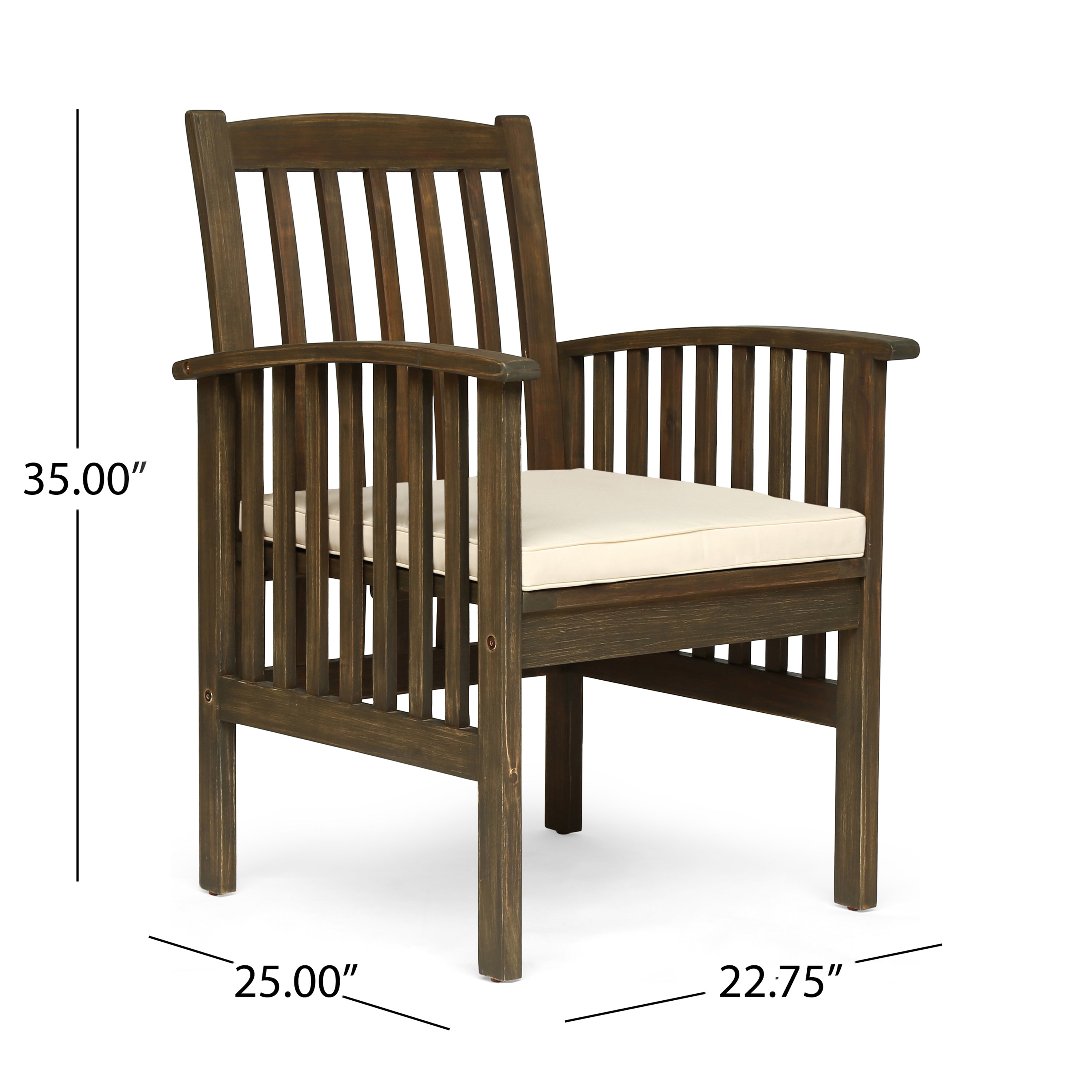 CASA ACACIA Dining Chairs Set of 2 with Cushions - Modern Wooden Kitchen Chairs for Dining Room, Breakfast Nook, and Restaurant Use