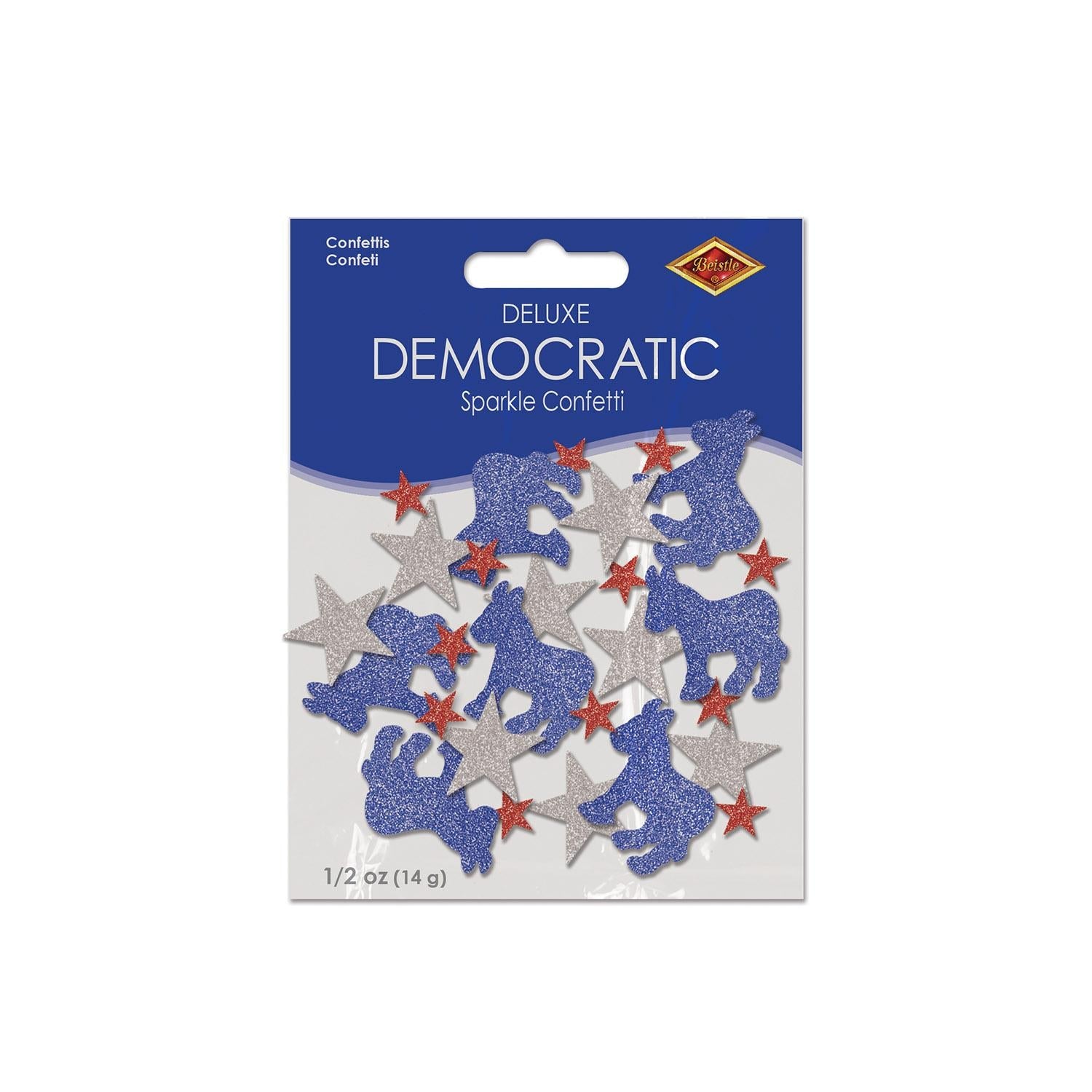 12 Pack Beistle Democratic Deluxe Sparkle Party Confetti (0.5 Oz/Pkg) - Premium Glitter Confetti for Birthday, Wedding & New Year Celebrations - Perfect for Party Decorations, Photo Backdrops & Festive Events