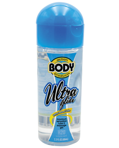 Body Action Ultra Glide Water Based Personal Lubricant - 2.2 oz (65ml) Long Lasting & Hypoallergenic - Perfect for Couples, Massage & Sensual Intimacy