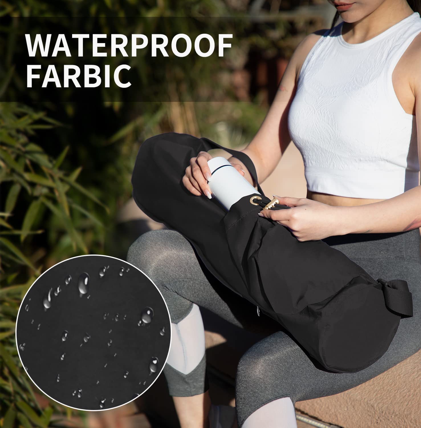 Premium Waterproof Yoga Mat Bag with Multi-Pockets & Adjustable Strap - Fits 1/4