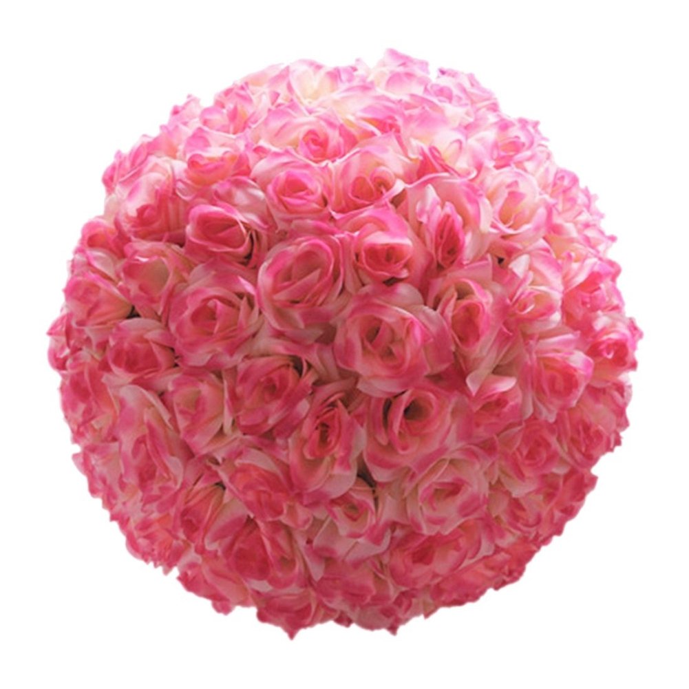 Bluelans® 8 Inch Dark Pink Silk Rose Ball - Artificial Flowers for Wedding Centerpieces, Party Decorations & Home Decor (Hanging Floral Arrangement) - Perfect for Wedding Aisle Decor, Baby Showers and Table Centerpieces