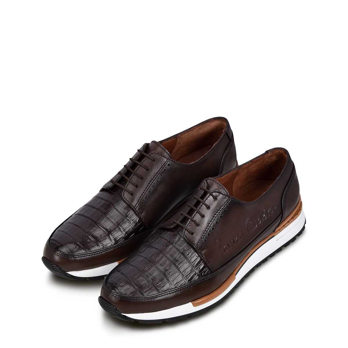 127CWTS Cuadra Chocolate Casual Fashion Caiman Derby Sneakers for Men - Stylish & Comfortable Men's Shoes for Everyday Wear, Office, and Casual Outings