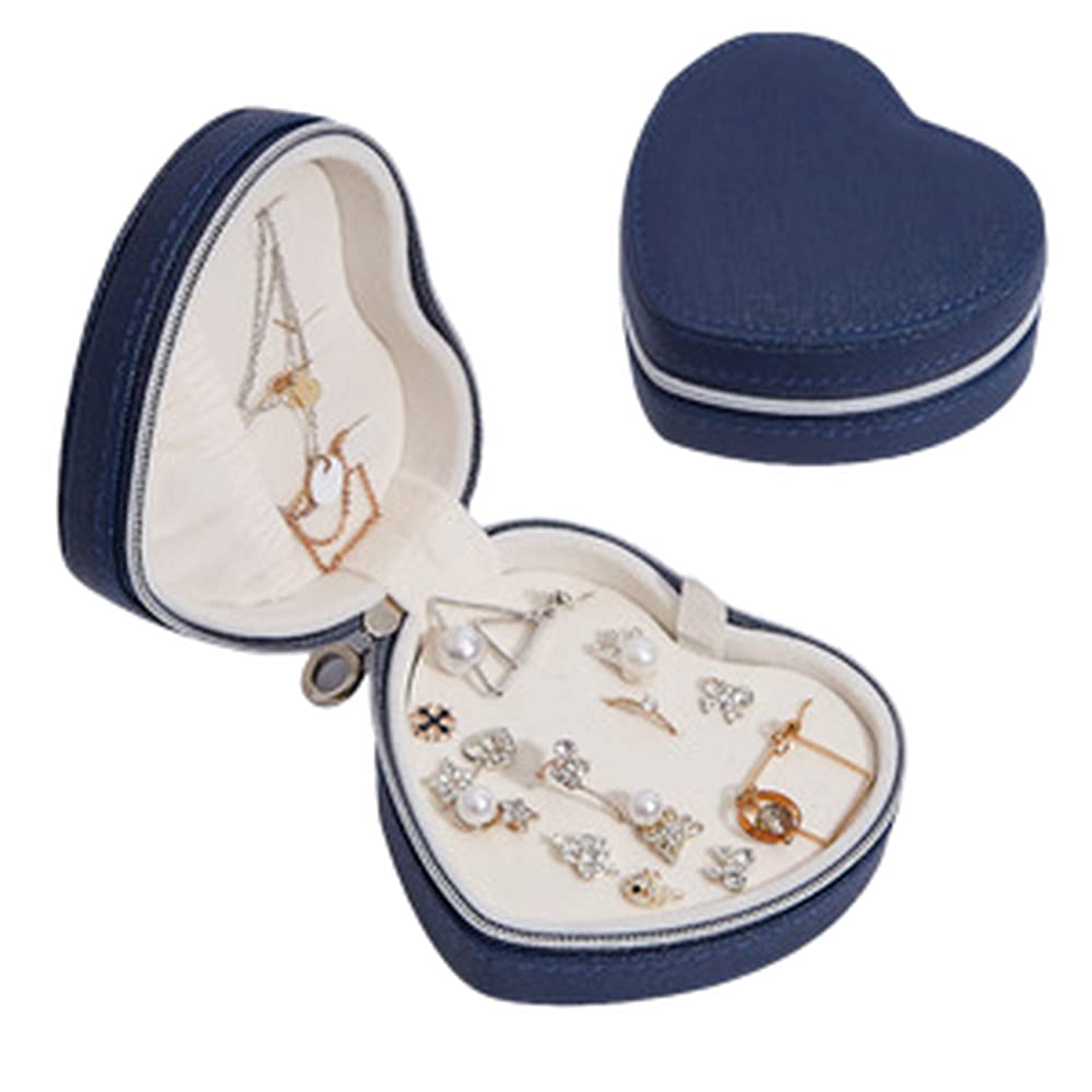 JIBIACB PU Leather Jewelry Box - Double Layer Travel Jewelry Organizer for Necklaces & Rings | Compact Storage Case for Women & Girls | Perfect for Travel, Home Decor & Gift Giving