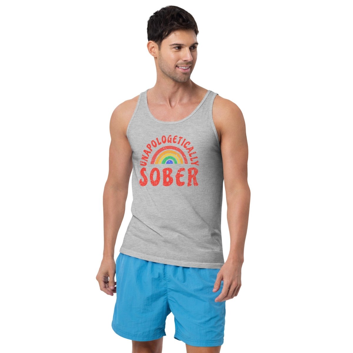 Unapologetically Sober Classic Men's Tank Top - Comfortable Breathable Summer Muscle Shirt for Gym, Workout & Casual Wear
