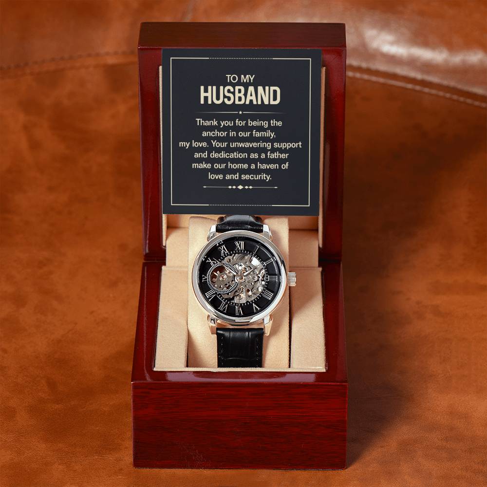 Elegant Openwork Watch for Men - Perfect Gift for Husband from Wife - Ideal for Anniversaries, Birthdays & Special Occasions