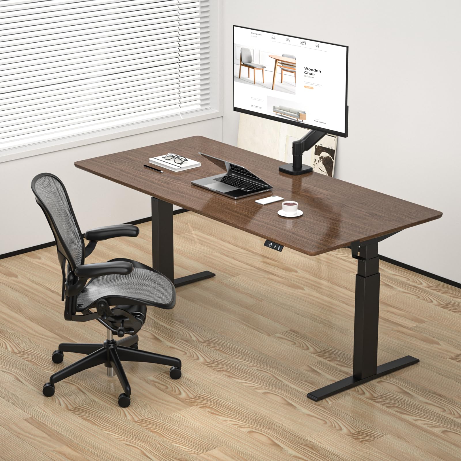 Ergonomic Monitor Stand for Desk - Adjustable Monitor Arm with C Clamp & Grommet Mounting Base for 13-32 Inch Computer Screens (Up to 19.8lbs) - Perfect for Home Office, Gaming Setup & Workspace Organization