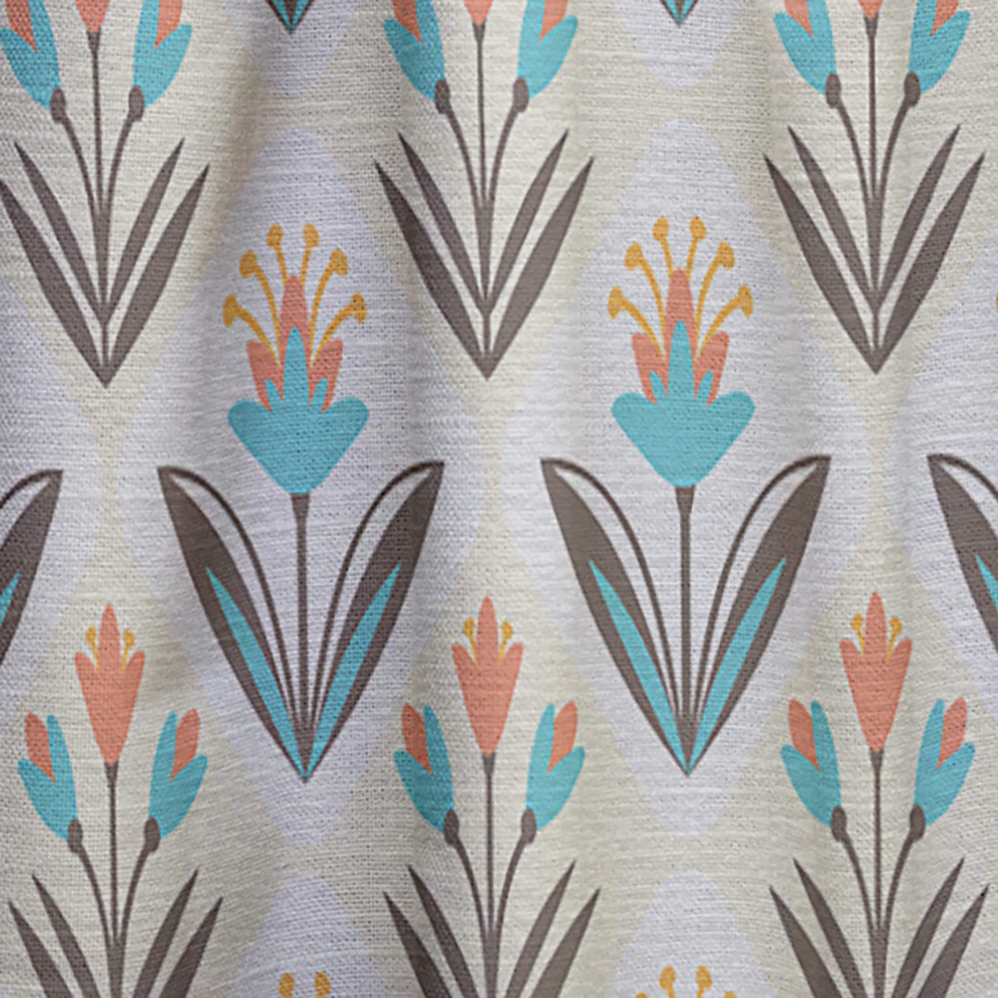 Floral Print Blackout Curtains for Bedroom & Living Room - Thermal Insulated Single Panel Window Drapes 52x108 Inches - Perfect for Home Decor, Privacy & Energy Efficiency