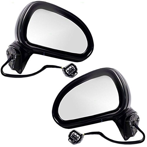 2006-2008 Mitsubishi Eclipse Replacement Power Heated Manual-Folding Side Rear View Mirrors - Left & Right Set for All-Weather Driving & Parking Safety