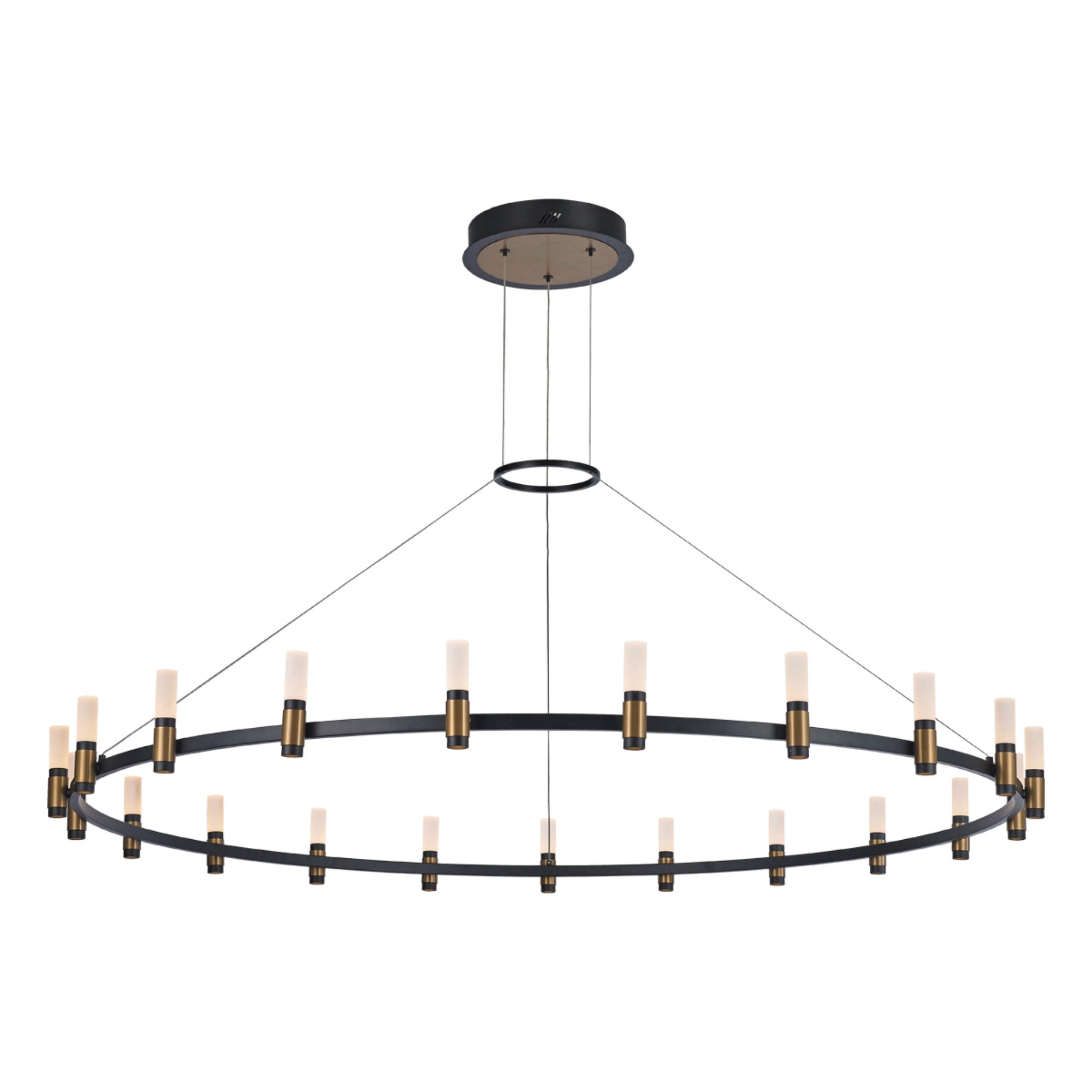 Albany 21-Light 60-LED Grand Chandelier in Black & Brass Finish - Elegant Dining Room Lighting for Home Decor