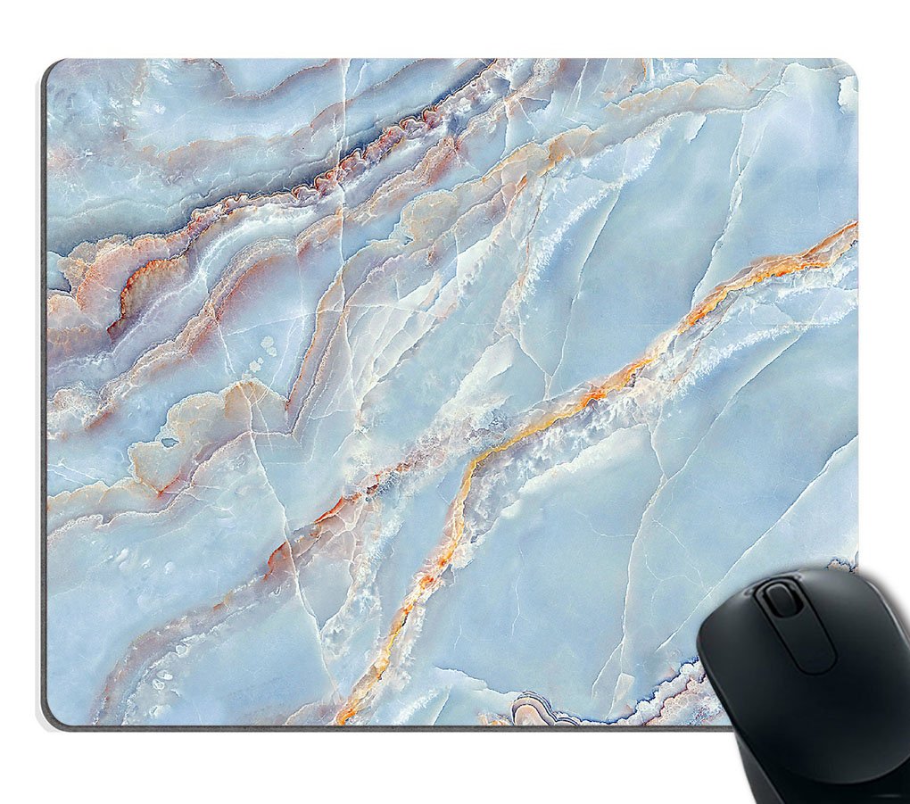 Custom Blue Marble Gaming Mouse Pad - Non-Slip Rubber Base, 9.5x7.9 Inch - Perfect for PC, Laptop & Office Workstation | Ergonomic Desk Accessory for Gamers & Professionals
