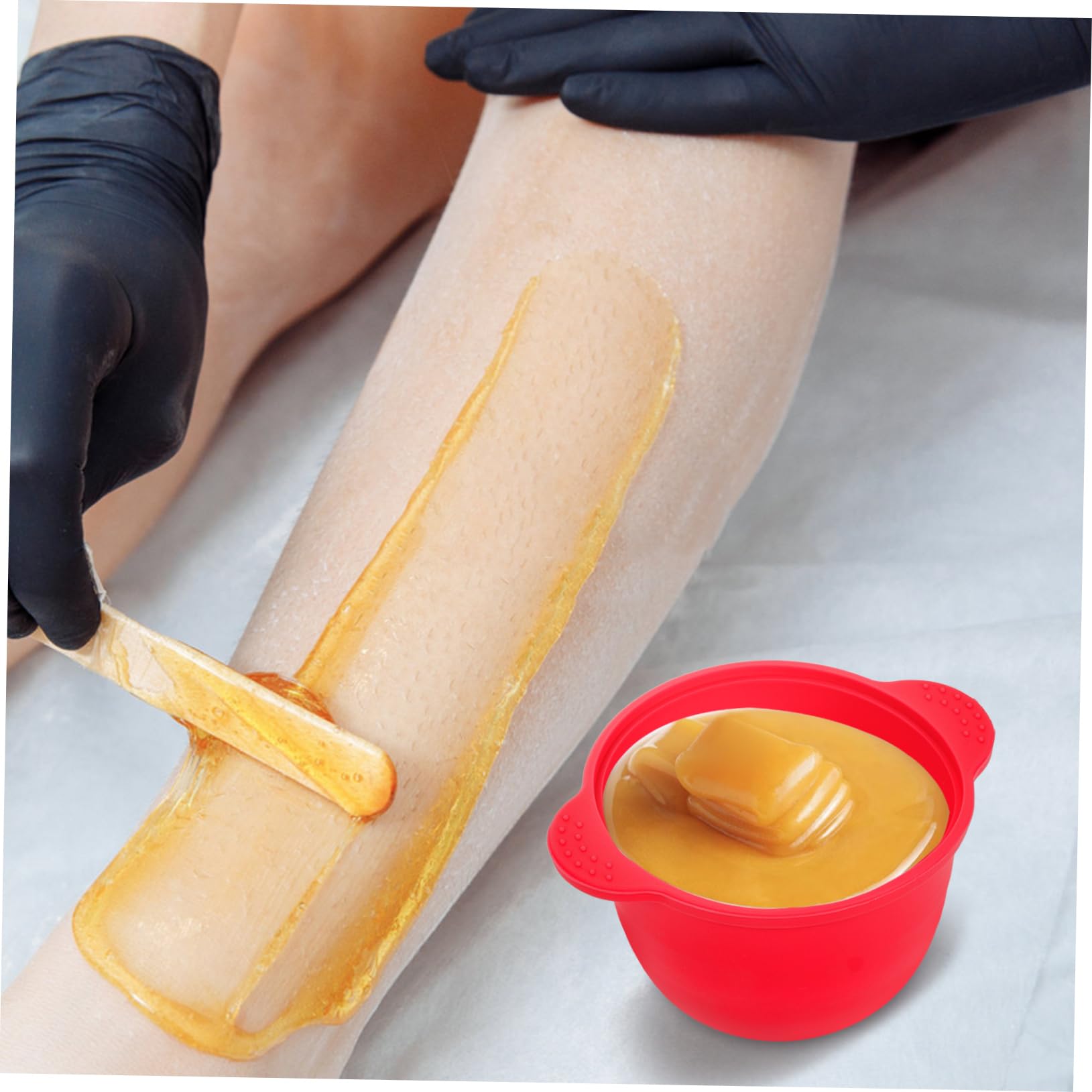 Professional Silicone Wax Warmer Pot for Hair Removal - Red Wax Melting Bowl with Inner Insert, Replacement Wax Heater for Salon & Home Use - Perfect for Eyebrows, Legs, Bikini Line & Facial Hair Removal