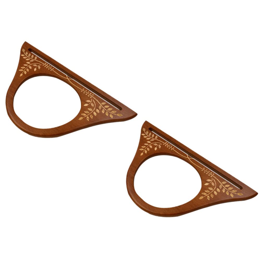 Wooden Bag Handles 2Pcs - Replacement for Straw & Canvas Bags - DIY Crafting & Beach Use