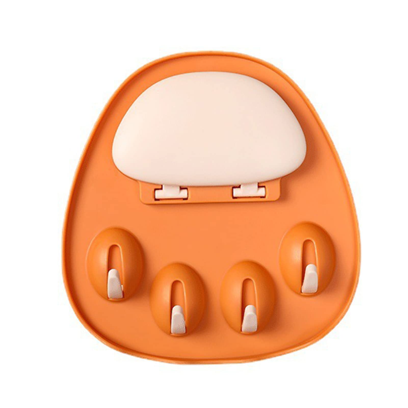 Guohanfsh Oil-Proof Pot Lid Rack with Hooks - 2-Way Use Kitchen Organizer for Stove Top & Cabinet Storage - Durable Cooking Tool in Orange (Perfect for Small Kitchens & Space Saving)