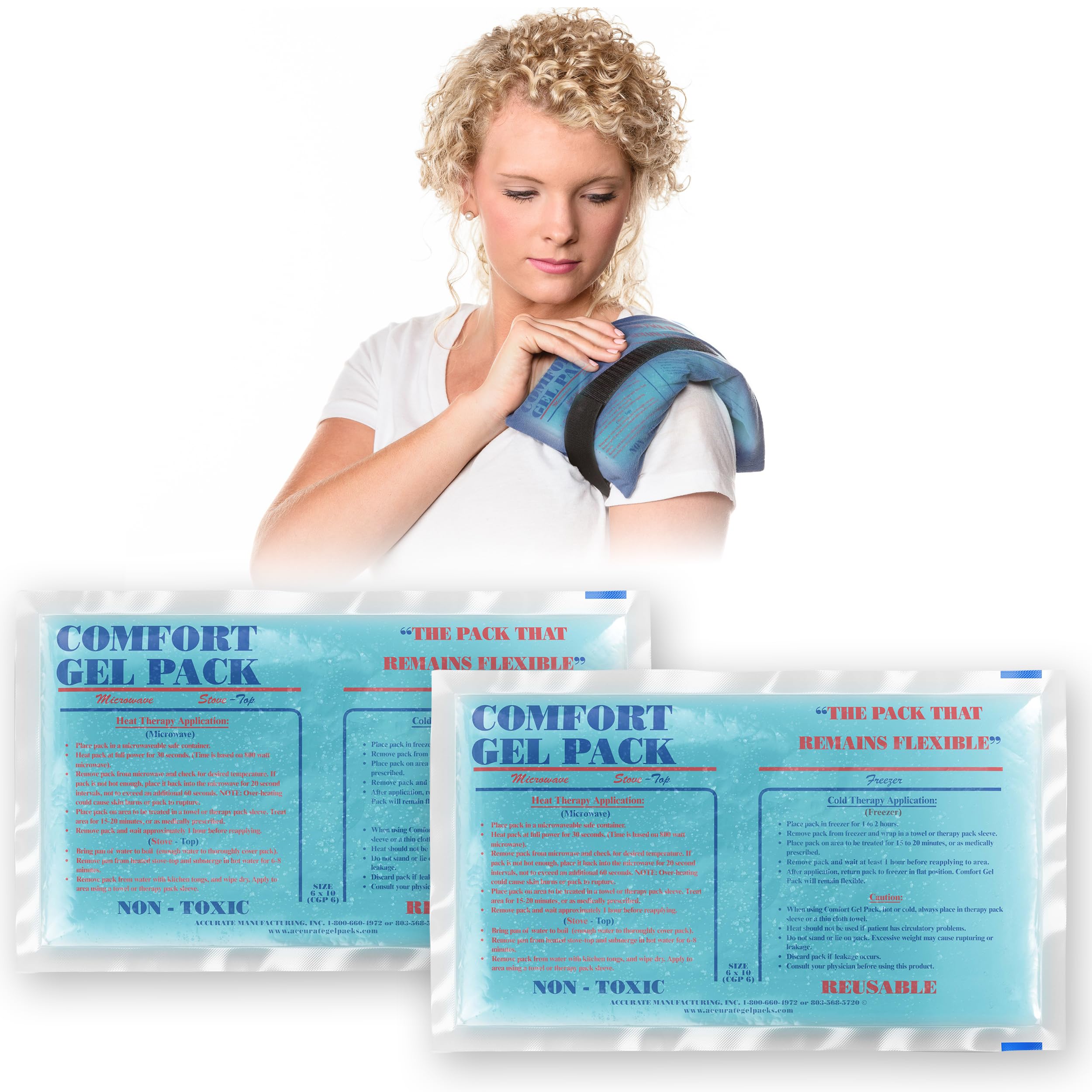 Reusable Hot & Cold Therapy Gel Packs for Pain Relief - Flexible 6