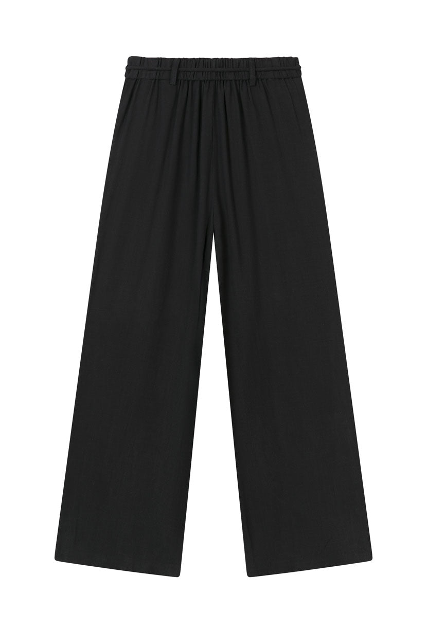 Women's High Waisted Sandy Flare Pants - Black Stretchy Wide Leg Trousers for Casual Outfits & Boho Style | Perfect for Beach, Music Festivals & Everyday Wear