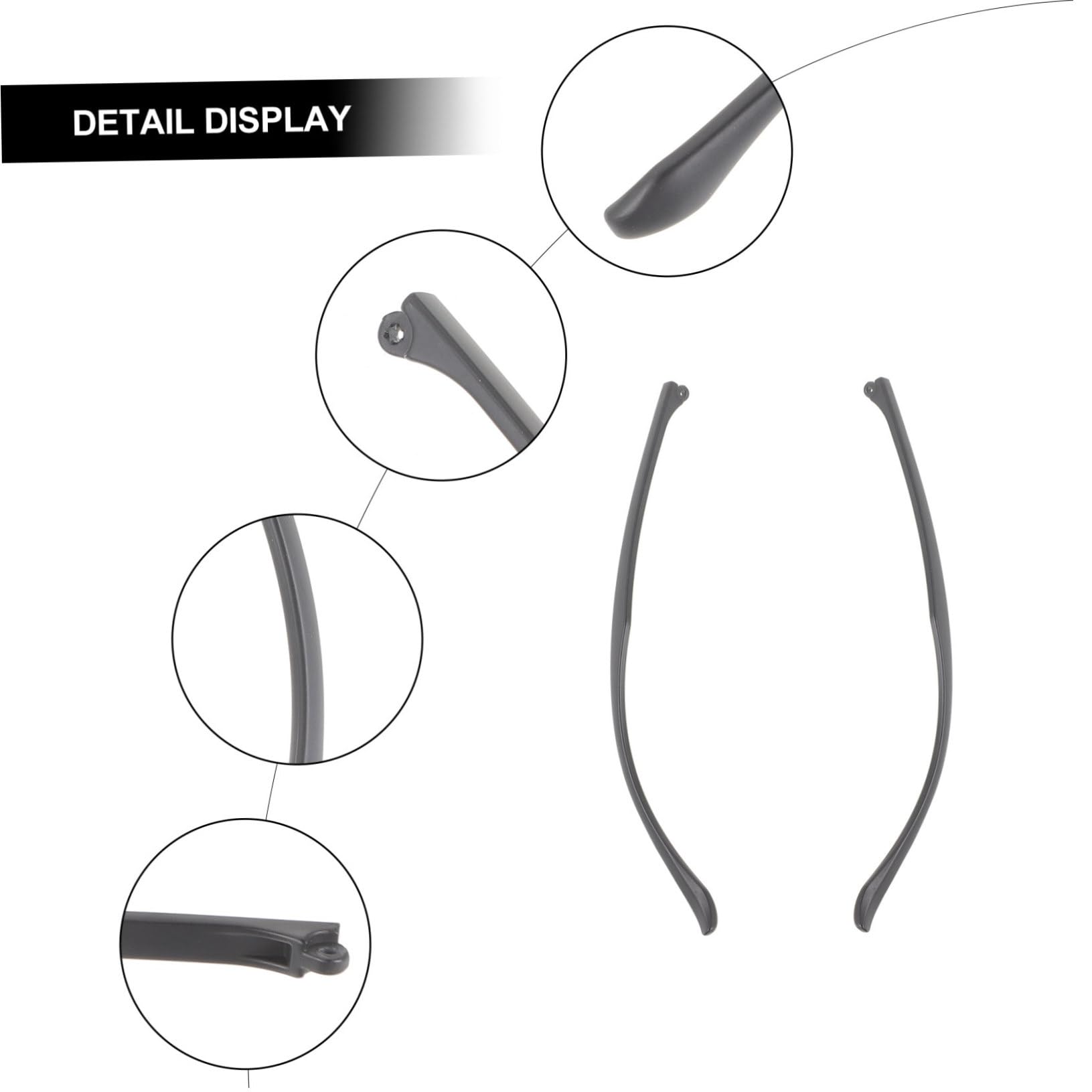 OHPHCALL Glasses Temple Replacement Kit - 1 Pair Black Double Teeth Sturdy Eyeglass Arm Repair Accessories for Broken Frames | Perfect for DIY Glasses Repair at Home or Office