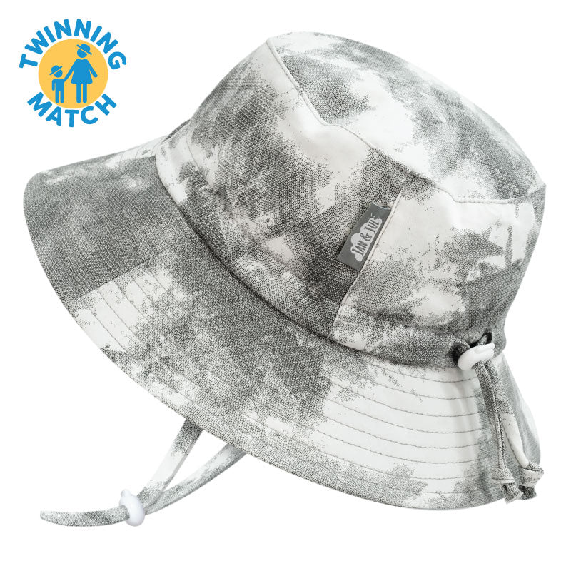 Jan & Jul Black Tie Dye Cotton Bucket Hat for Women & Men - Summer Sun Protection, Beach Vacation, Outdoor Activities