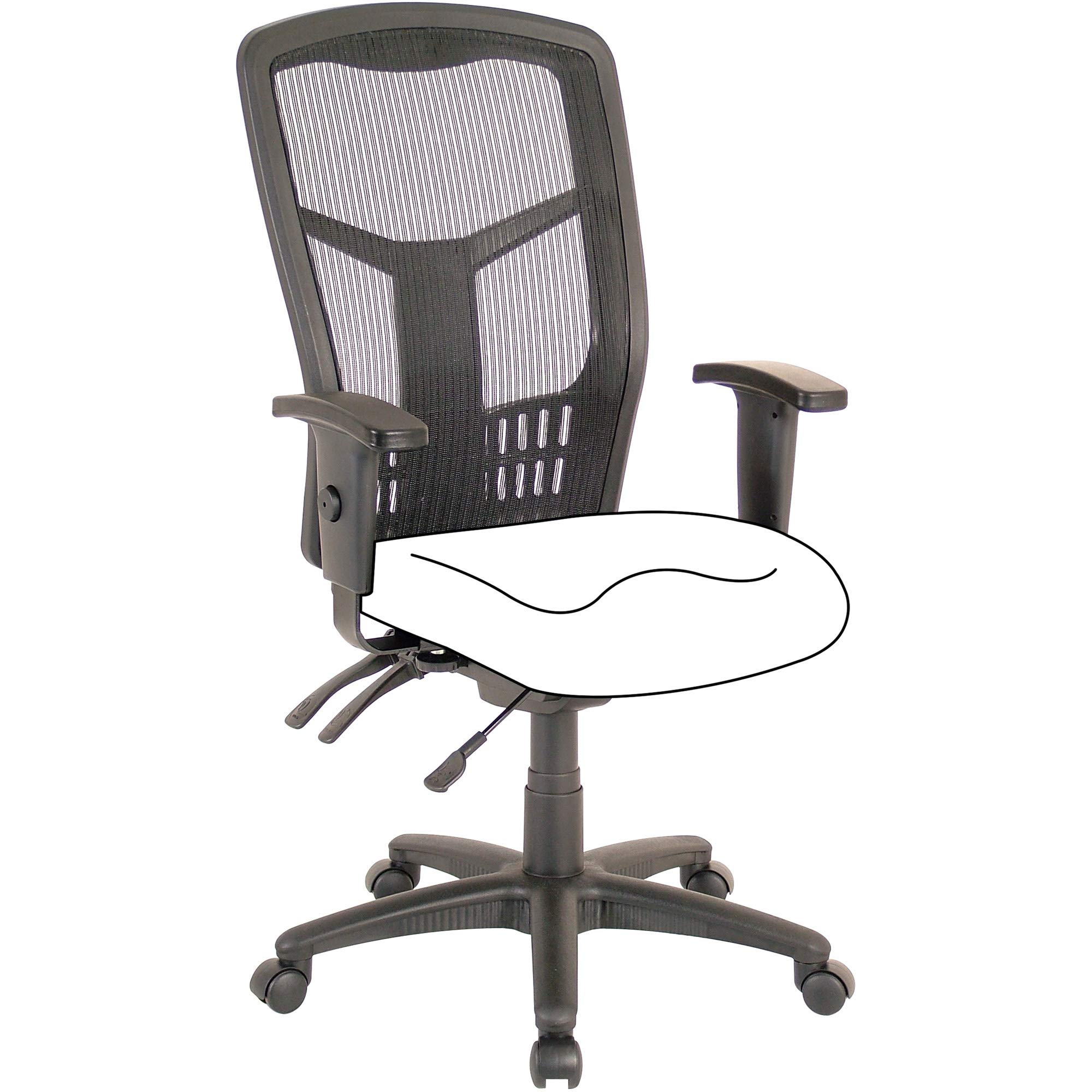 Lorell High Back Executive Office Chair - Ergonomic Mesh Back & Adjustable Height - Perfect for Home Office, Conference Rooms, and Workstations