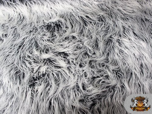 Premium Faux Mongolian Fur Fabric by The Yard - Soft & Luxurious Grey Frost - Perfect for Cozy Blankets, Throws, and Winter Fashion Accessories